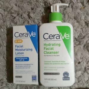 CERAVE HYDRATING CLEANSER & AM FACIAL MOISTURIZING LOTION 2OZ